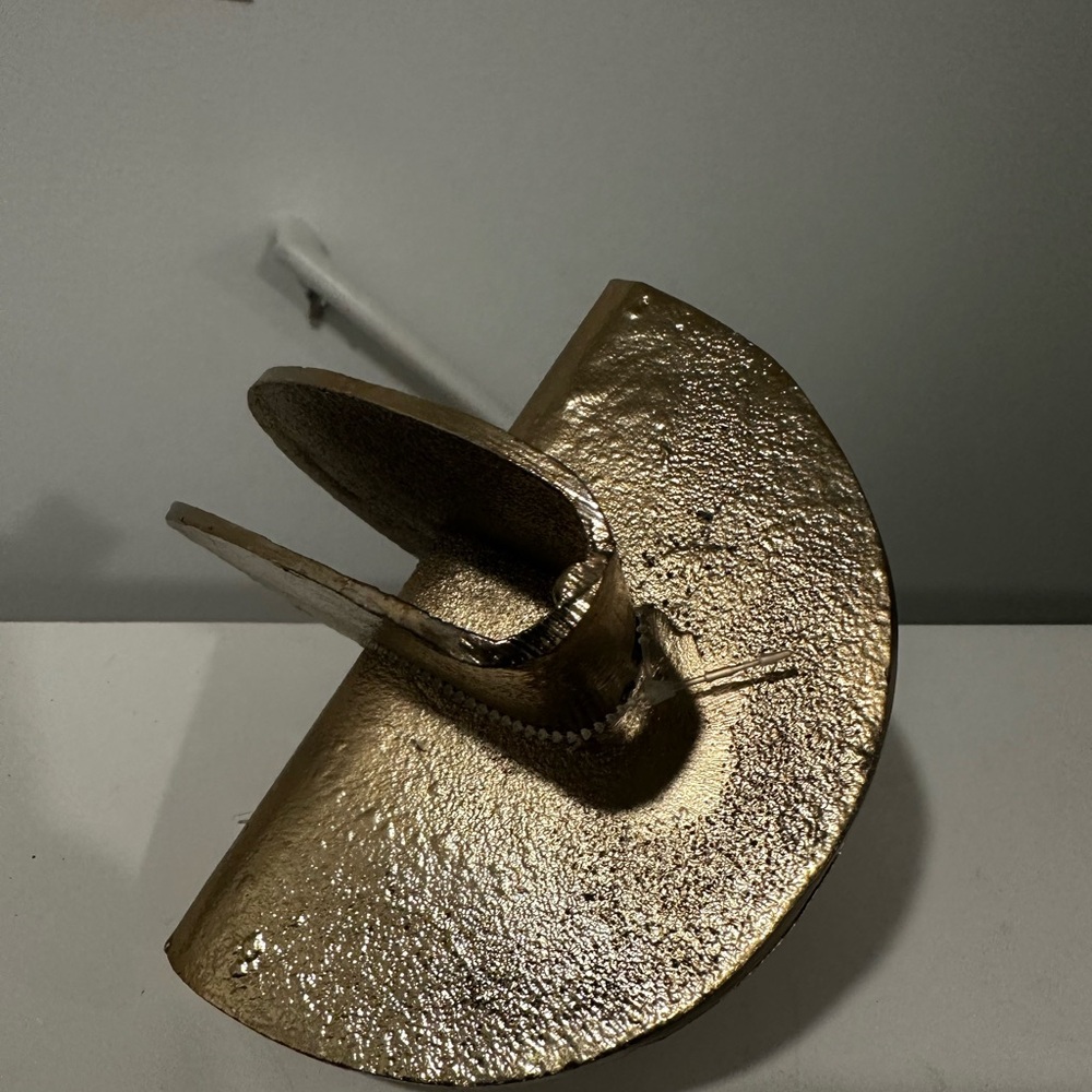 Abstract Gold Metal Sculpture Accent